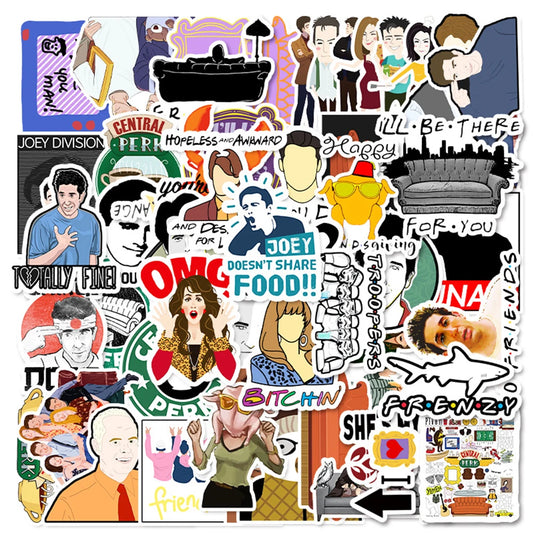 Friends TV Show Stickers Decals - Laptop, Car, Phone, Suitcase Decoration (10/30/50pcs)