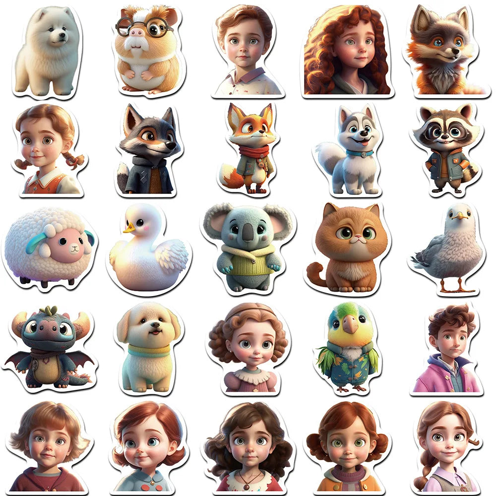 10/30/50PCS Disney Cartoon Animal Stickers DIY Toys Decals Notebook Phone Bike Laptop Stationery Fridge Wall Cute Sticker Gifts