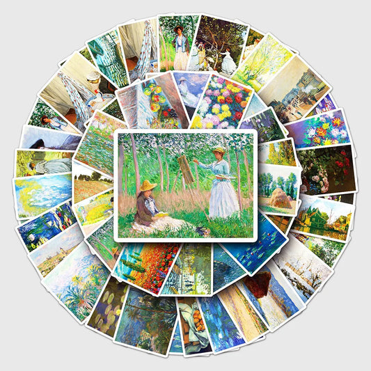 Monet Art Waterproof Stickers for Notebook, Luggage, Suitcase, DIY Fun for Kids