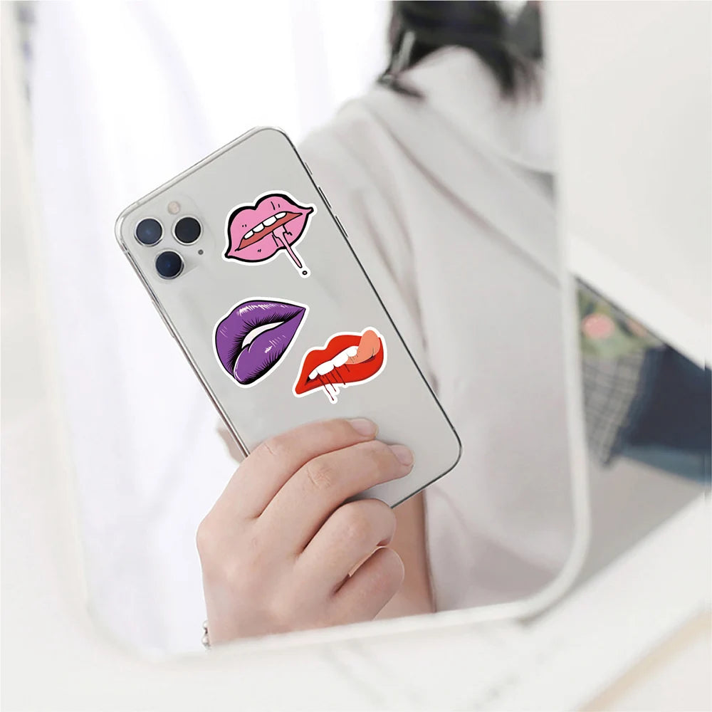 10/30/50pcs Cool Fashion Anime Sexy Lips Stickers Decal Laptop Skateboard Car Motorcycle Phone Bike Luggage Graffiti Sticker