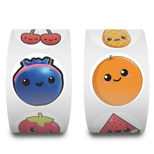 500pcs Kids Party Stickers: Fruits, Balloons, Vegetables