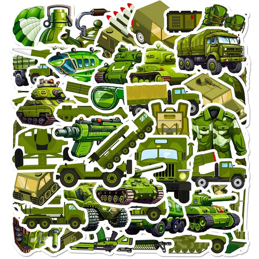 Green Military PVC Stickers - 10/30/50PCS DIY Scrapbooking