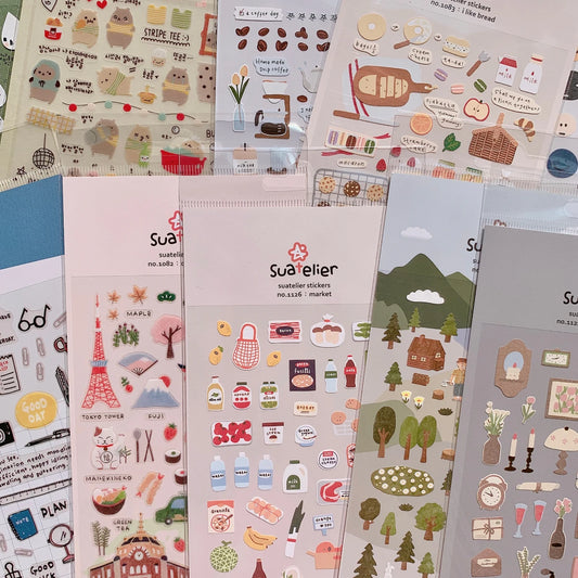 Korean Import Original Suatelier Daily Stickers Scrapbooking Diy Journal Stationery Sticker Children Decor Art Supply