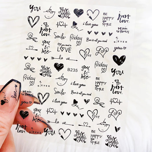 Heart Love 3D Nail Art Sticker Valentine's Day DIY