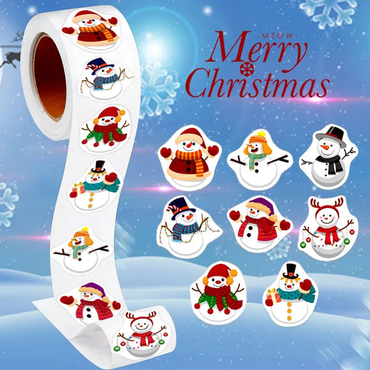 Christmas Animal Stickers 100-500pcs 8 Designs 1" Labels