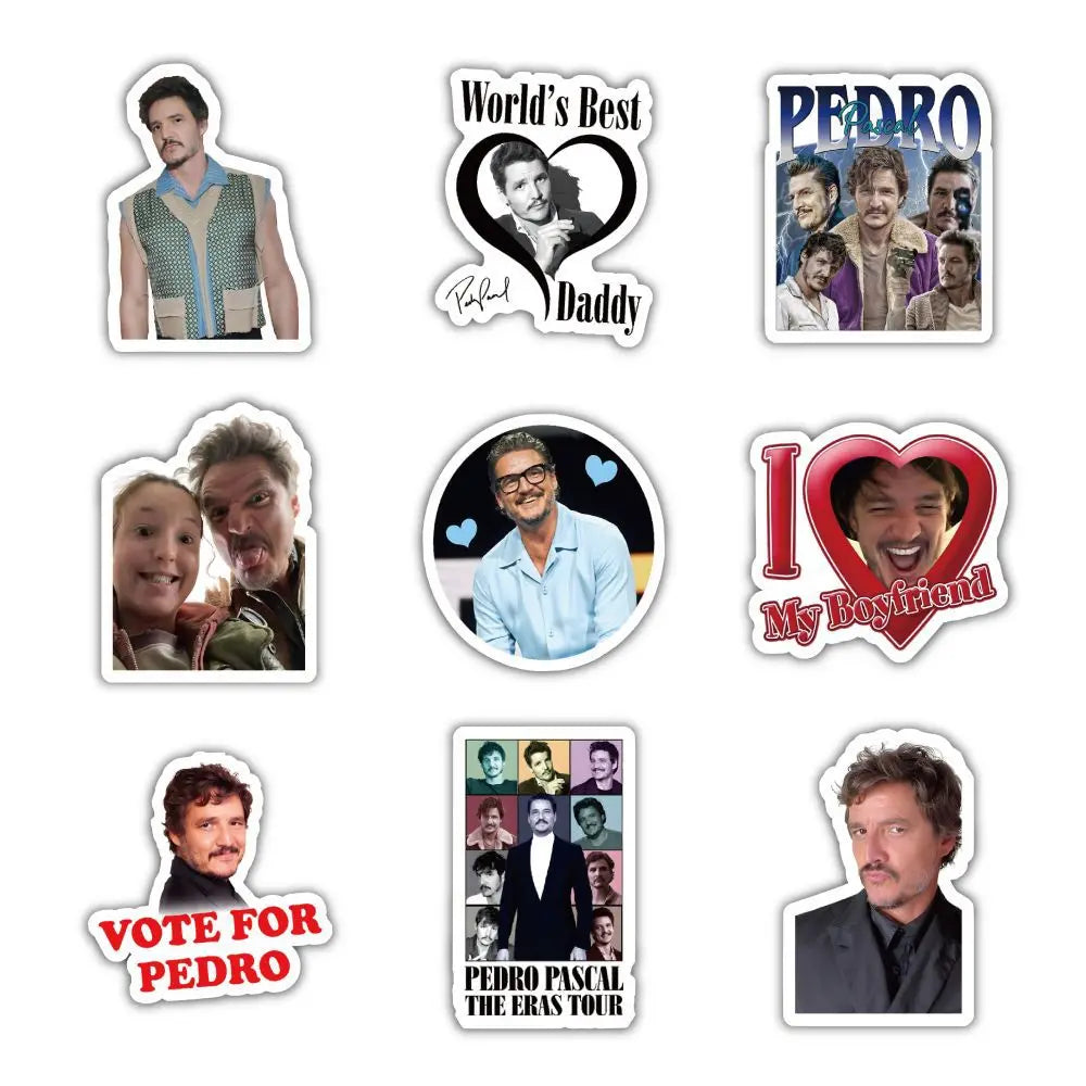 60Pcs/Set Actor Pedro Pascal Stickers Creative Phone Case Computer Laptop Helmet Notebook DIY Decoration Adhesive Sticker Toy