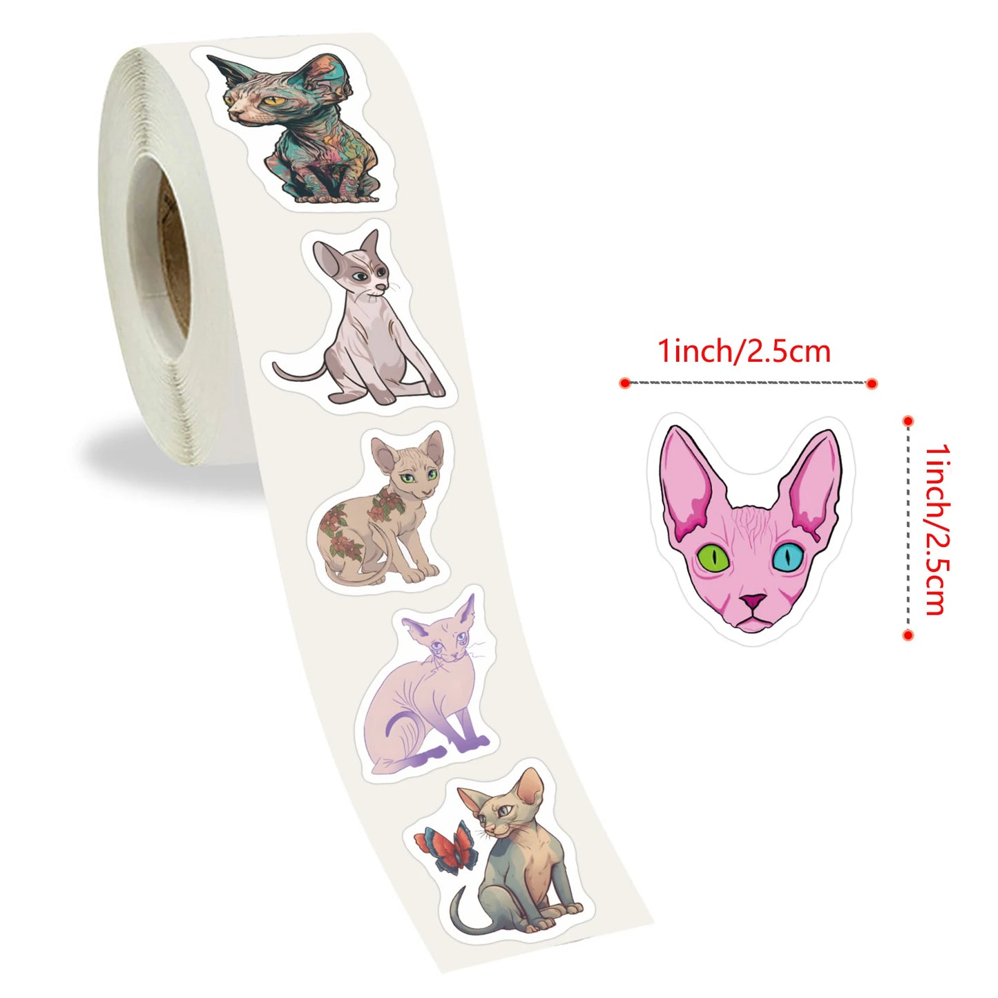 100-500pcs Cute Cat Animal Stickers Reward Stickers Kids Toys DIY Scrapbook Party Gift Decoration Label Stationery Sticker