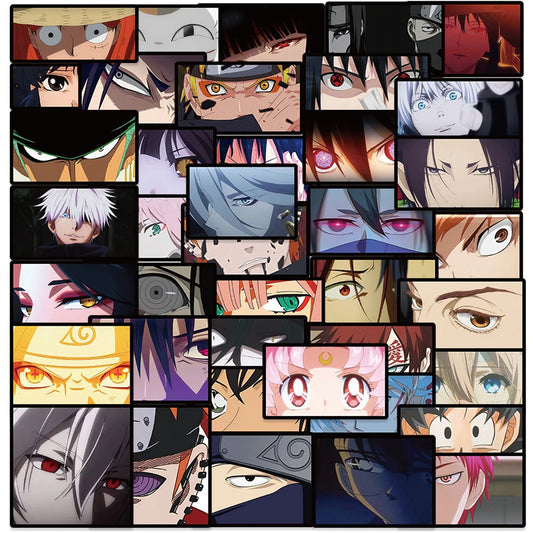 Anime Eyes Stickers Decals Waterproof for Laptop Phone Skateboard Luggage Bike Car