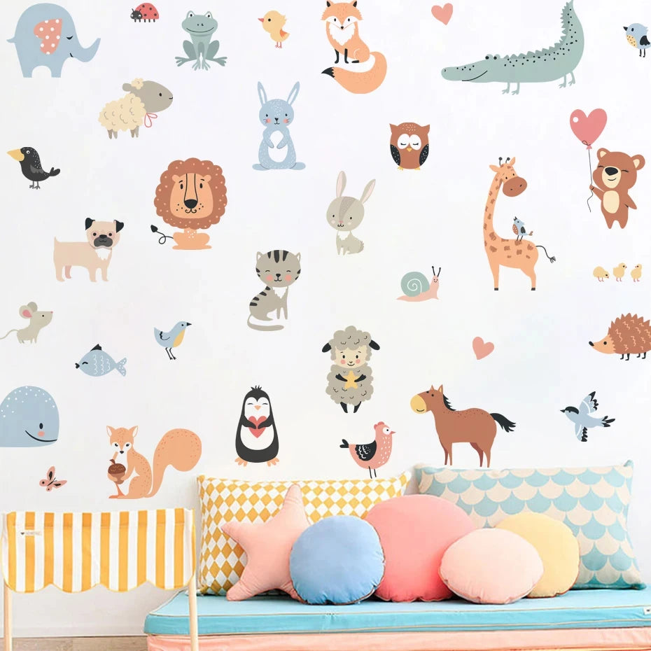 Boho Cute Elephant Wall Stickers Nursery Decor PVC Decals