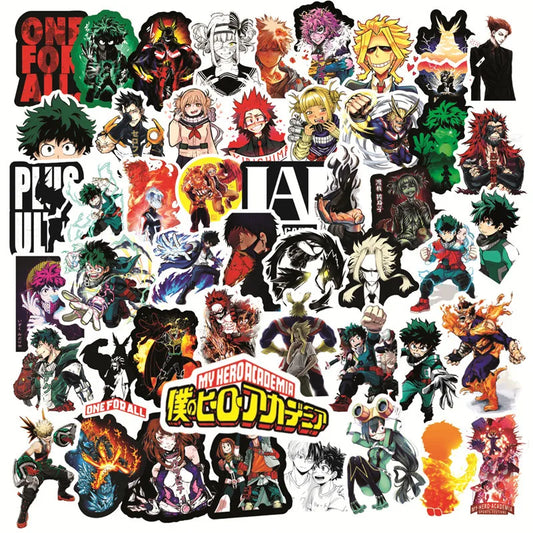 My Hero Academia Graffiti Stickers Pack - 50pcs for Helmets, Desktops, Walls, DIY Decoration Wholesale