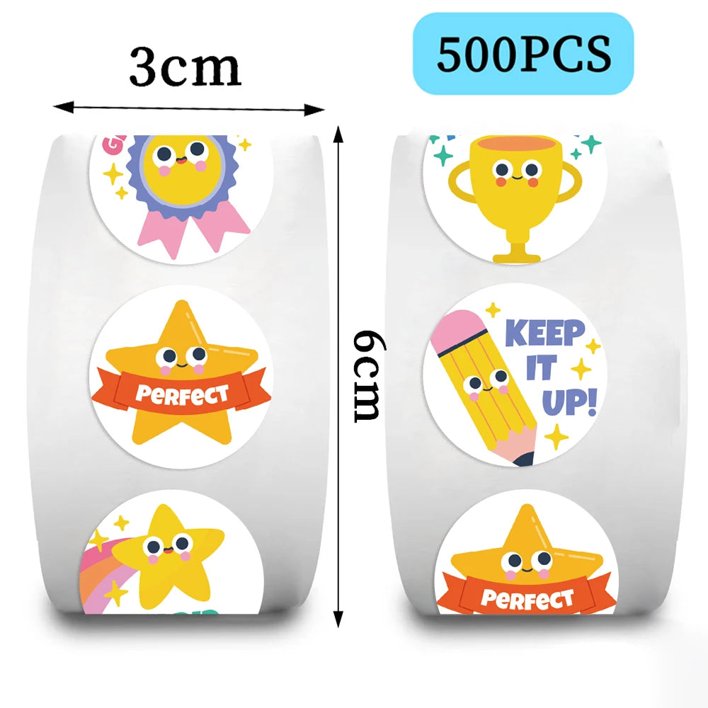 500pcs Colorful Star Stickers for Kids Reward Encourage School Classroom Cartoon Cute Stars Stickers for Teachers DIY Craft