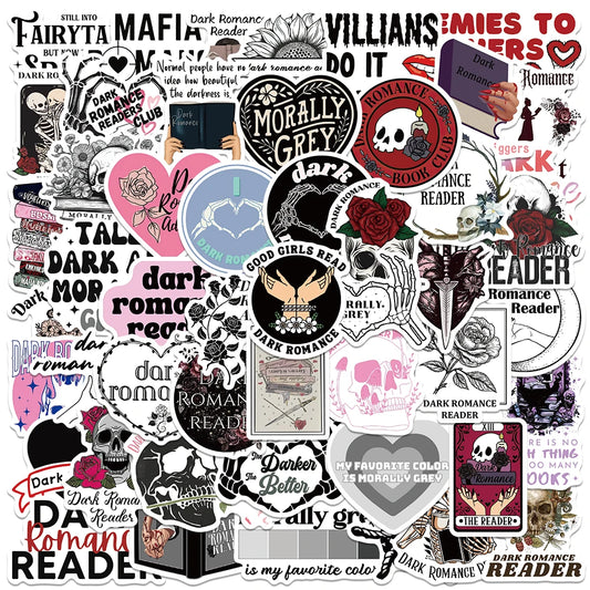 50PCS Gothic Skull Anime Stickers for Kids, Bottles, Skateboards, Laptops, Phones, Scrapbooks, Diaries