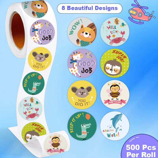Animal Reward Stickers for Kids & Teachers (100-500pcs)