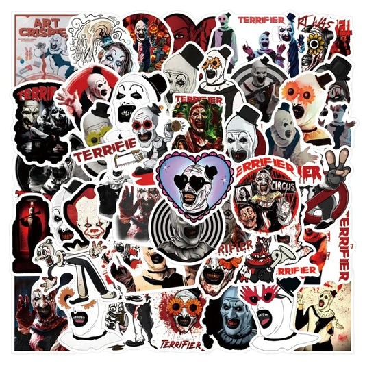 Terrifier Graffiti Stickers Pack - 55pcs for Laptop, Phone, Car, Scooter, Water Bottle, Suitcase, Stationery, Refrigerator