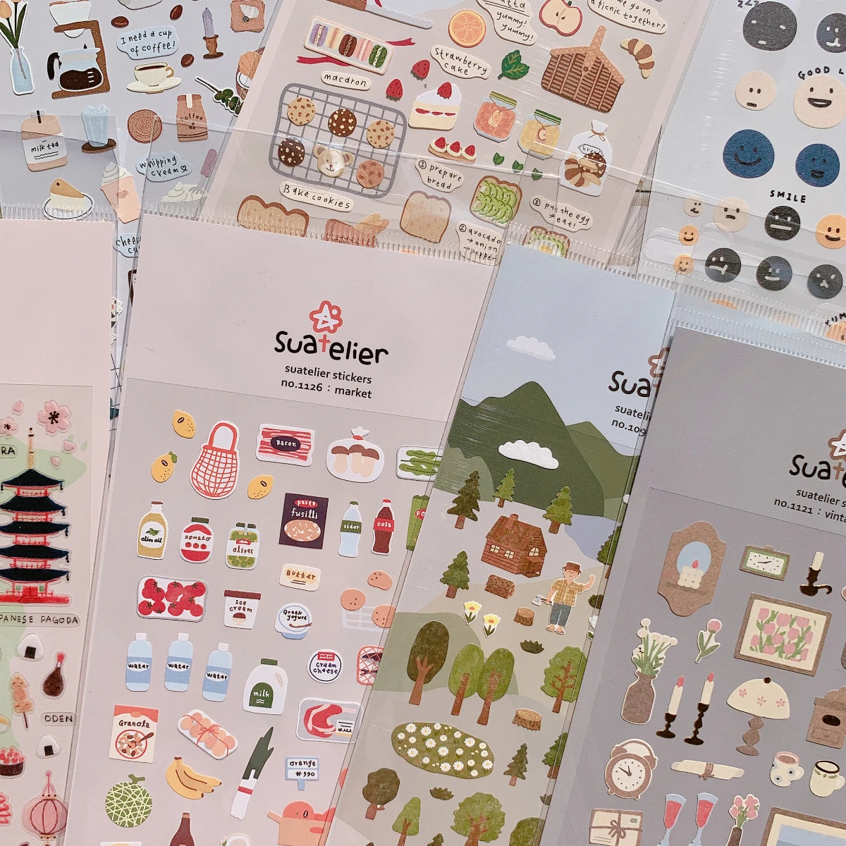 Korean Import Original Suatelier Daily Stickers Scrapbooking Diy Journal Stationery Sticker Children Decor Art Supply