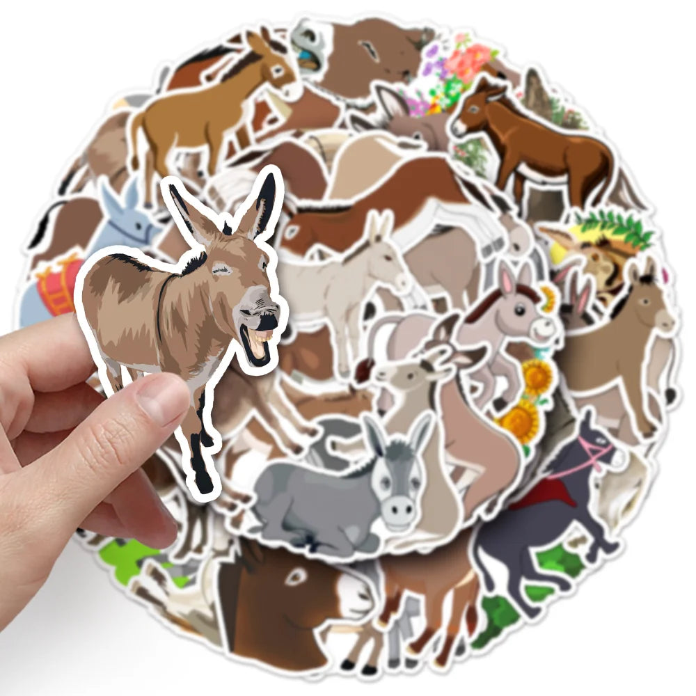 50Pcs The donkey Stickers DIY Helmet Skateboard Laptop Motorcycle Graffiti Sticker Decals Kids