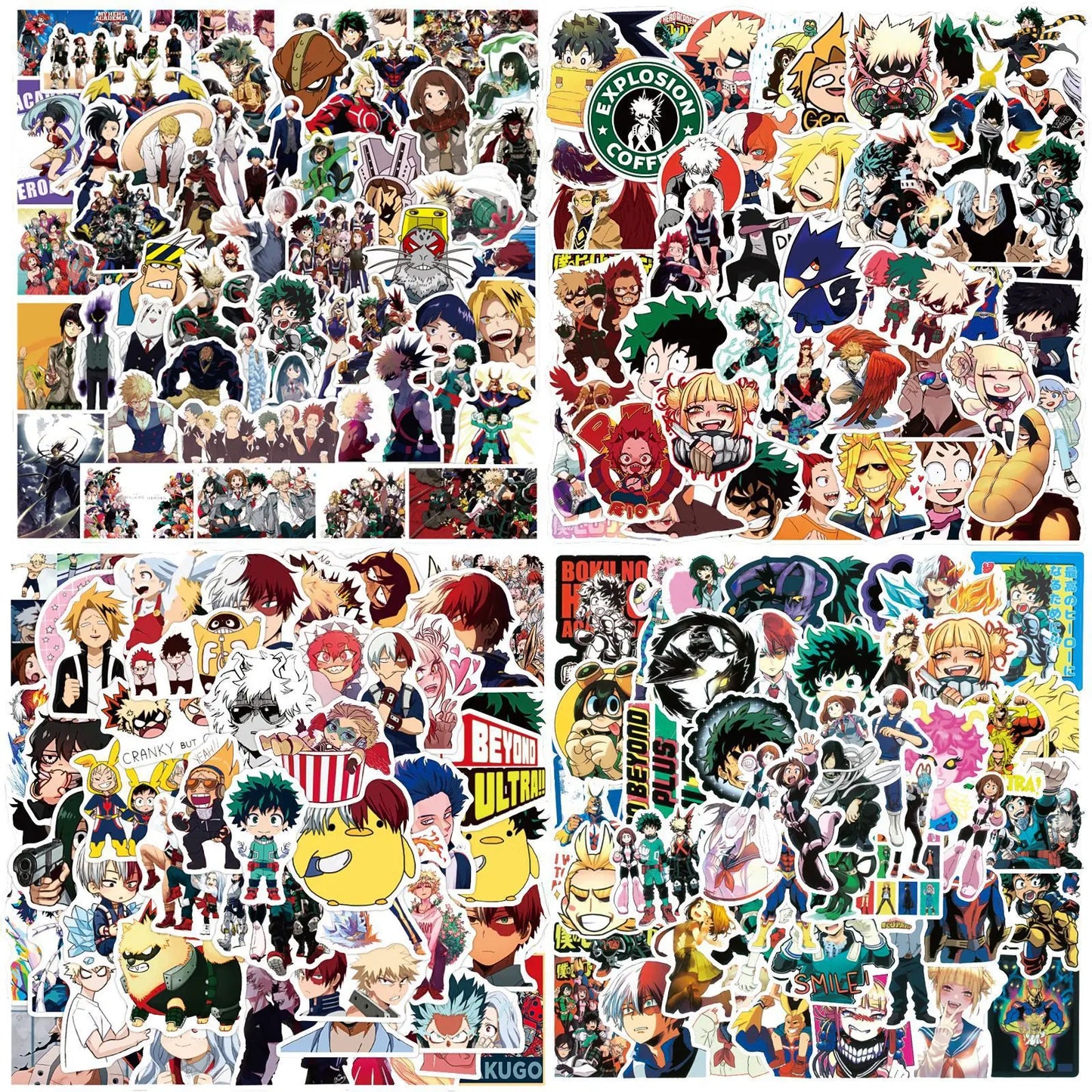 50pcs My Hero Anime Stickers for Laptop, Phone, Car, Water Bottle, Notebook, Kids Toys