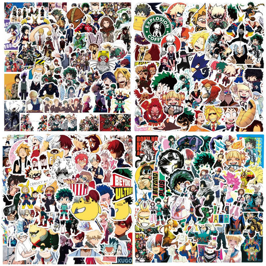 50pcs My Hero Anime Stickers for Laptop, Phone, Car, Water Bottle, Notebook, Kids Toys