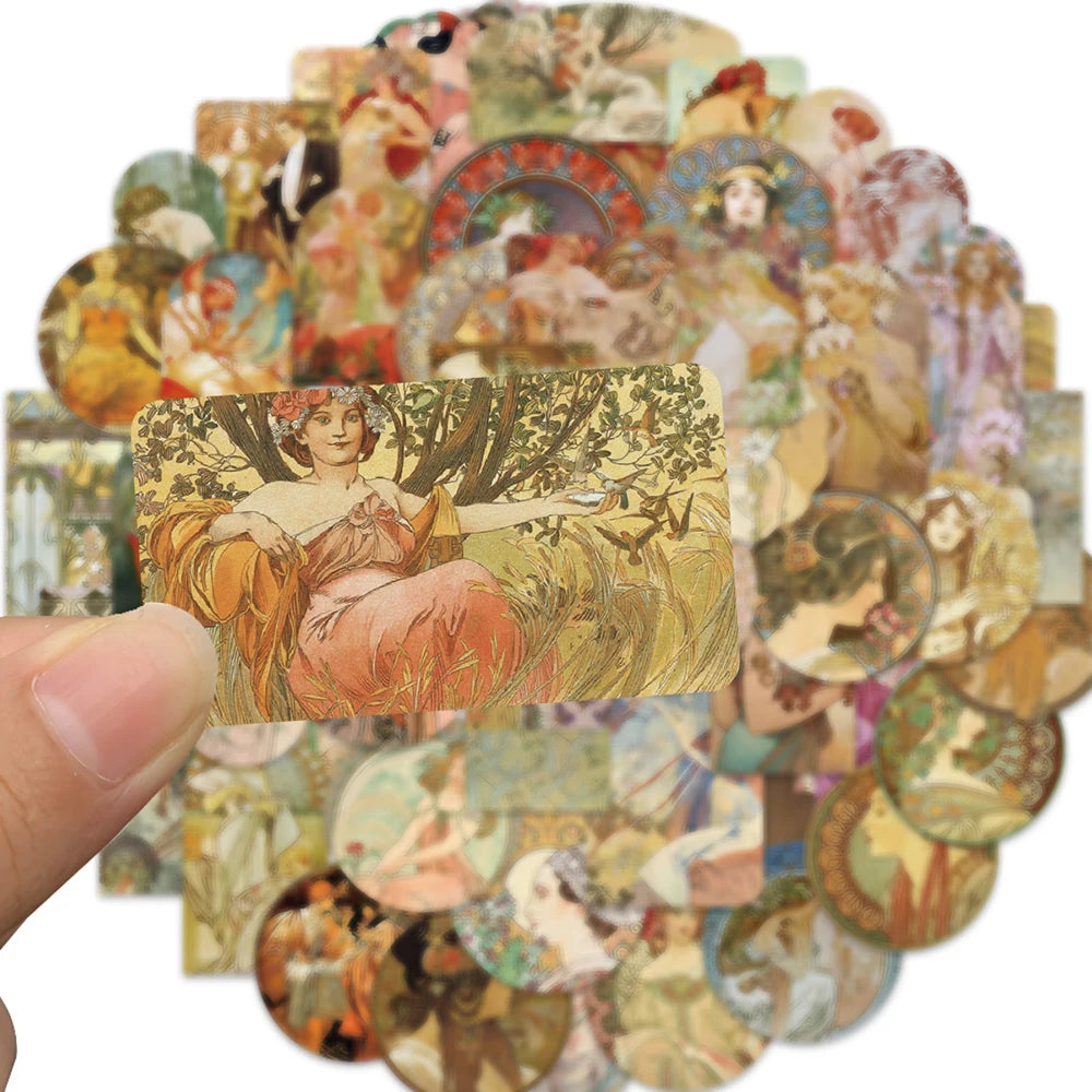 10/30/54PCS Renaissance Artist Painting Stickers Vintage Decals DIY Album Phone Suitcase Skateboard Laptop Car Bike Toys Sticker