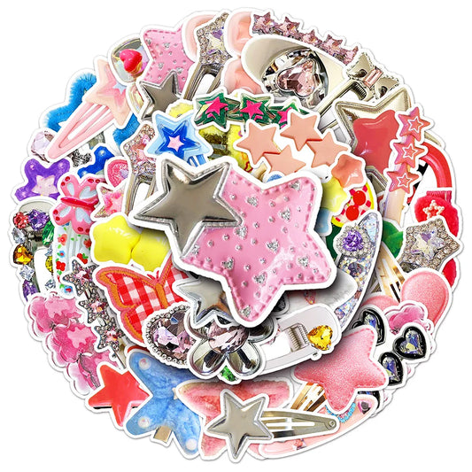 Y2K Cute Girl Stickers for Phone Laptop Luggage Skateboard - Fun Gift