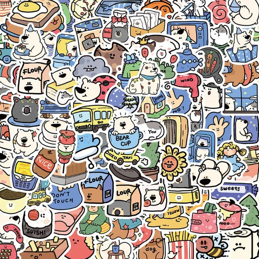 100pcs Animal Cartoon Stickers for Luggage, Water Bottles, Phones, Laptops, Scooters, Refrigerators