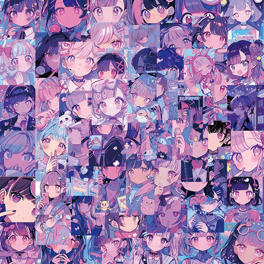 Anime Girl Stickers - Cute Waterproof Decals for Laptop, Notebook, Suitcase, Car (10/30/61pcs)