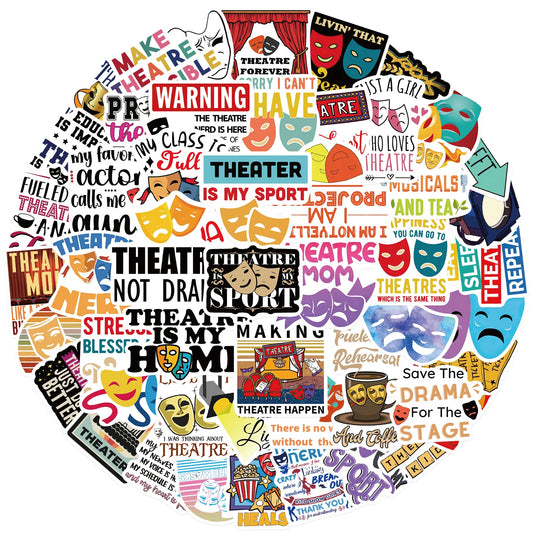 Theatre Stickers 10/30/50Pcs for Suitcase, Skateboard, Laptop, Luggage, Phone, Car, DIY Decals