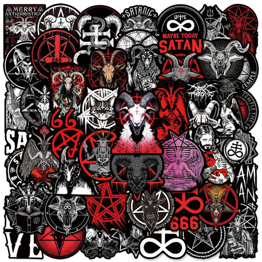 Black Satan Stickers for Phone Laptop Guitar Car Skateboard Helmet Bottle