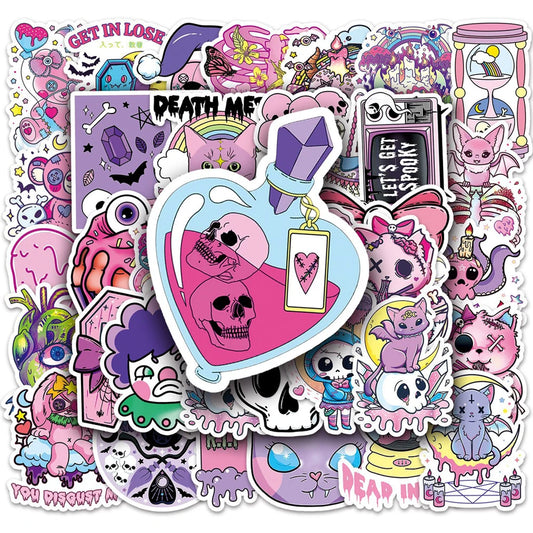 Gothic Halloween Skull Stickers Waterproof Decals for Laptop Guitar Phone Car