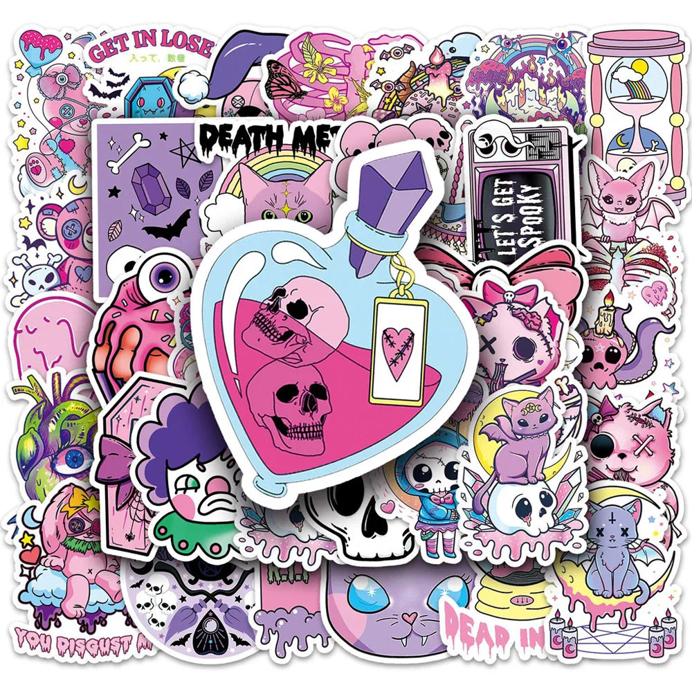 Gothic Halloween Skull Stickers Waterproof Decals for Laptop Guitar Phone Car