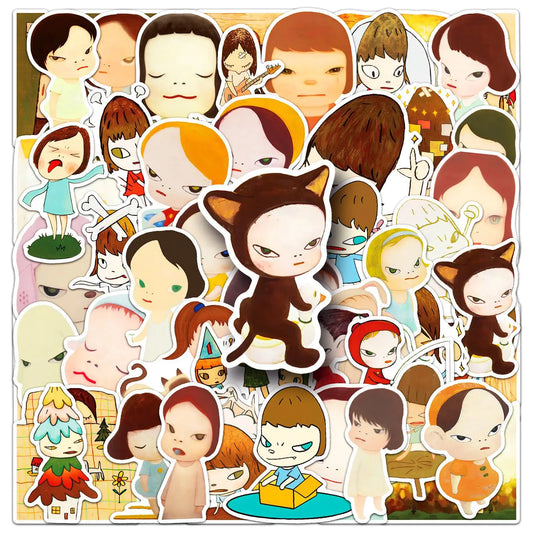 Nara Yoshitomo Cartoon Stickers PVC Waterproof Skateboard Notebook Graffiti 10/30/51PCS