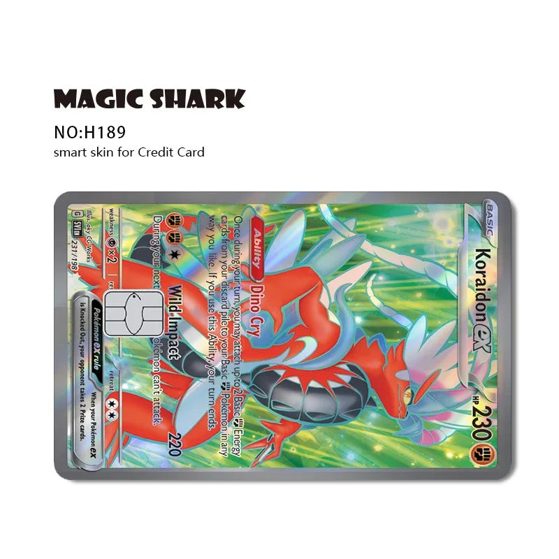 Holographic Pokemon Card Skin Sticker: Charizard, Mewtwo