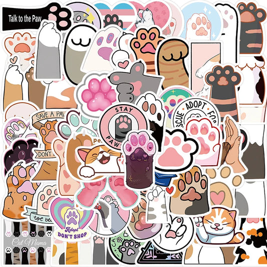 Cute Cat Paw Stickers: Kids' Scrapbooking & Stationery