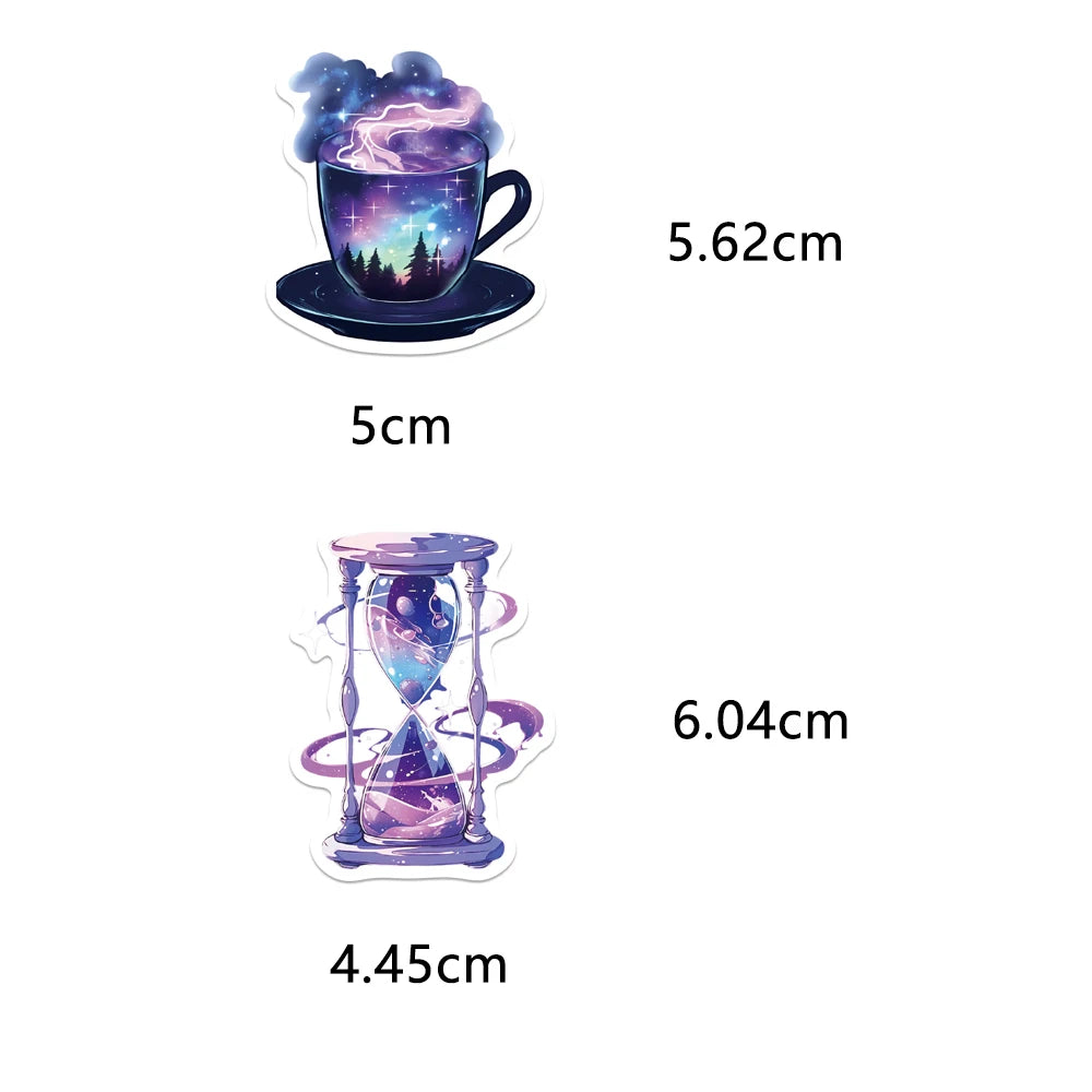 10/25/50PCS Purple Dream Galaxy Style Graffiti Sticker Art Decoration Water Cup Phone Case Luggage Guitar Clipbook Gift Toys