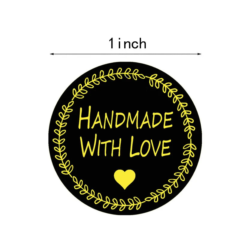 100-500pcs Round Natural Hand Made Stickers Seal Labels Cute Sticker For Cake Packaging Labels Sticker Stationery