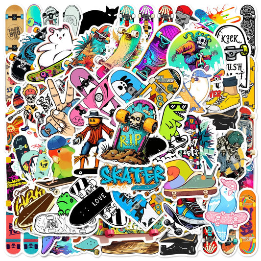 Skateboard Graffiti Stickers 10/25/50pcs for DIY Phone Laptop Guitar Water Bottle Suitcase Helmet Car