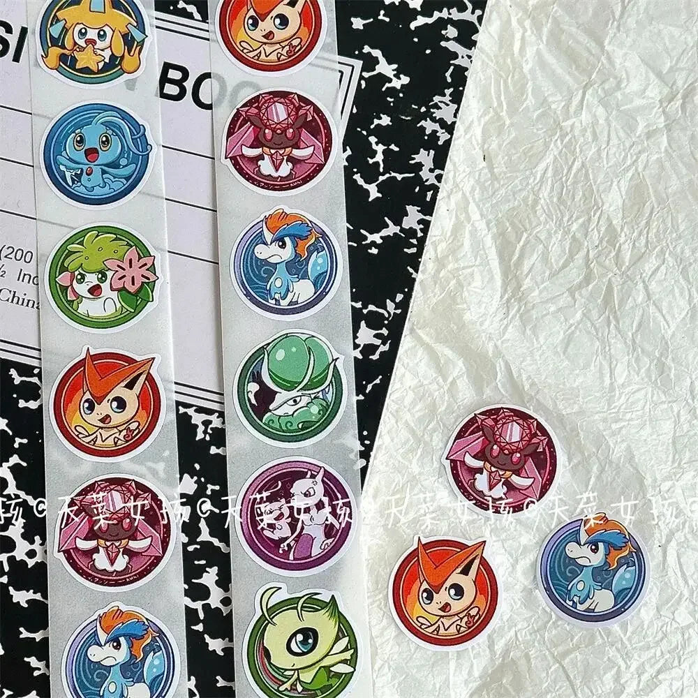 New 500PCS Pokemon Popular Legend Pokemon Series Roll Stickers Decorated with Sealed Stickers Kawaii Children's Gift Collection