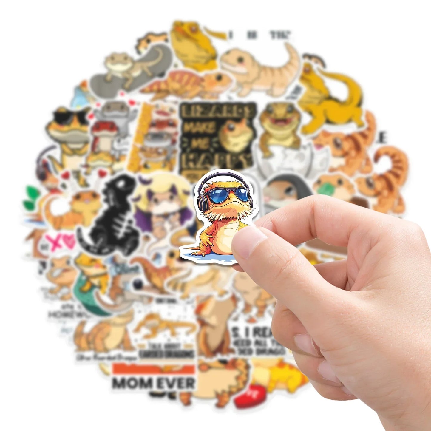 50 Bearded Dragon Stickers Waterproof Decals