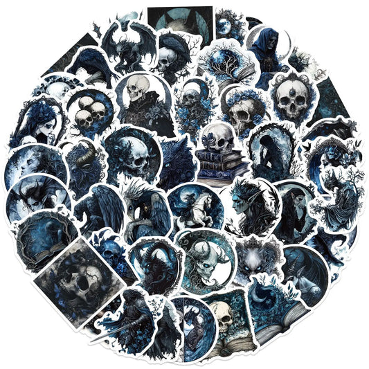Goth Skull Stickers PVC Waterproof Skateboard Notebook Graffiti
