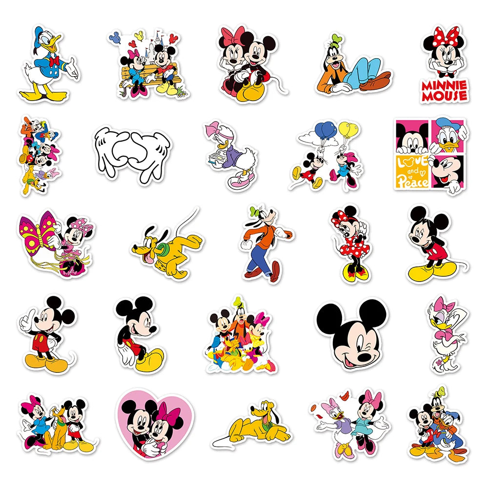 10/30/50pcs Disney Cute Cartoon Mickey Mouse Graffiti Stickers DIY Laptop Scrapbook Phone Luggage Guitar Children's Stickers Toy