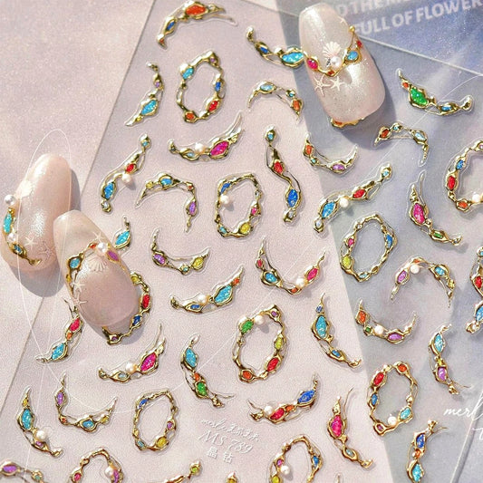 Gemstone Pearl Necklace & Nail Art Stickers Wholesale