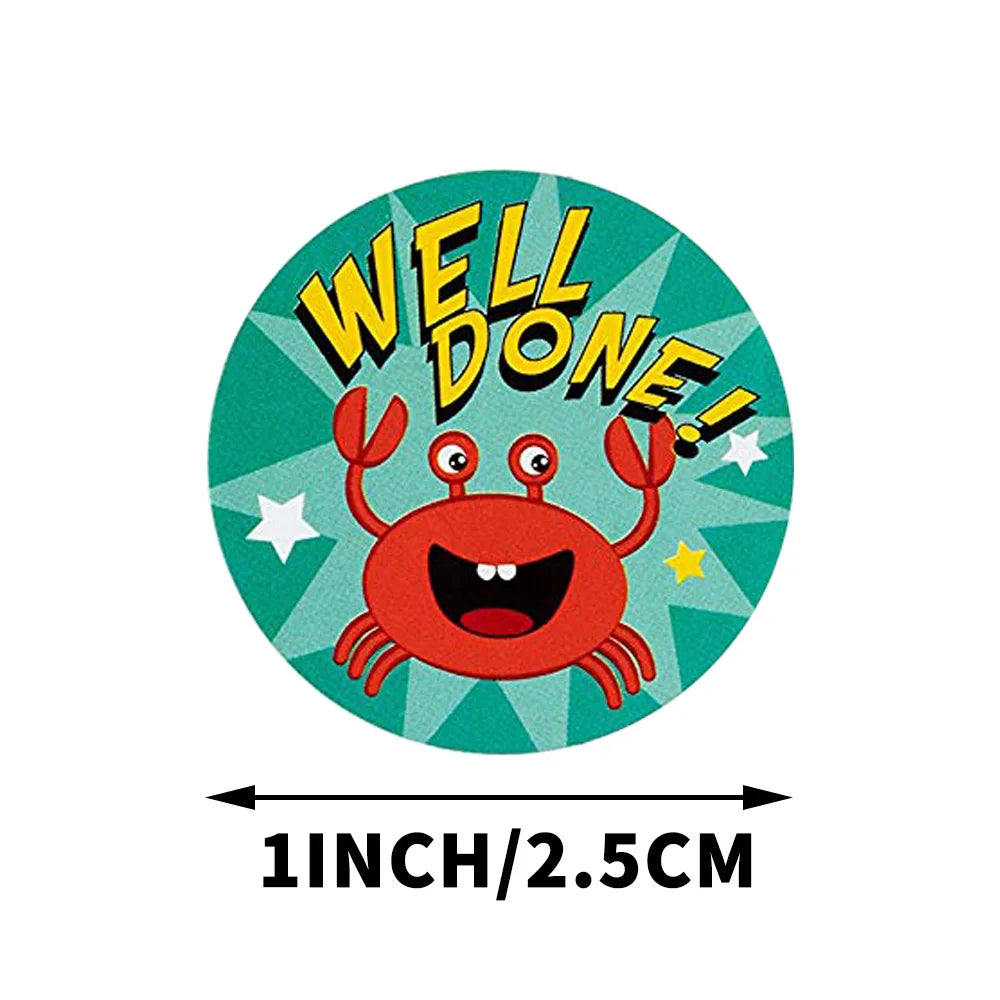 100-500pcs Reward Stickers Encouragement Sticker Roll For Kids Motivational Stickers With Cute Animals For Students Teachers
