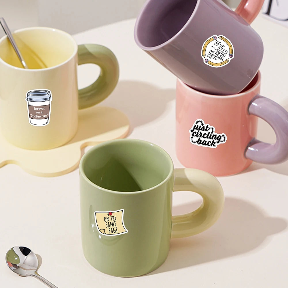 50pcs Cartoon Sarcastic Stickers Decals For Phone Laptop Refrigerator Notebook Suitcase Aesthetic Waterproof Stickers