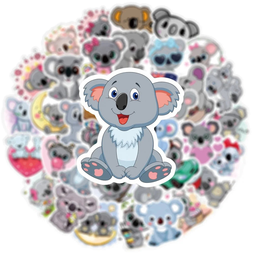 10/50Pcs Kawaii Koala Bear PVC Waterproof Stickers Scrapbooking Diy Luggage Cup Sticker Stationery Supplies 2022