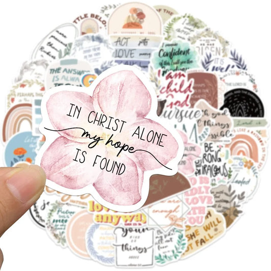 50pcs Christian Bible Stickers for Laptops, Water Bottles, Phones, Kids Toys
