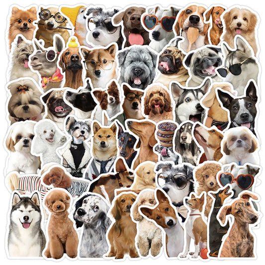 Cute Dog Stickers Pack - Cartoon Decals for Laptop, Phone, Suitcase, Diary