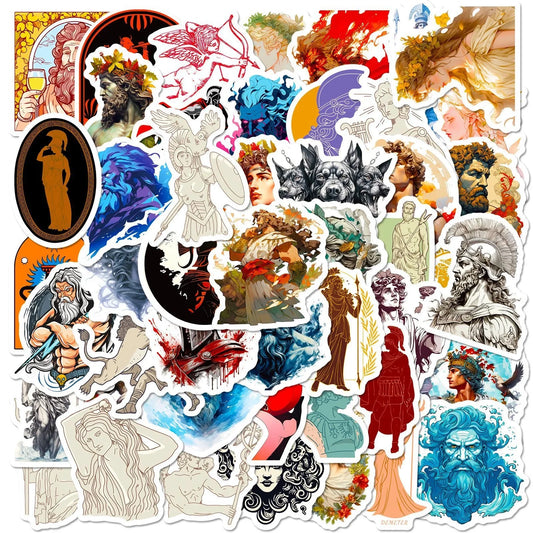 10/50pcs Cool Ancient Greek Mythology Stickers Aesthetic Character Decals DIY Stationery Phone Luggage Car Waterproof Sticker