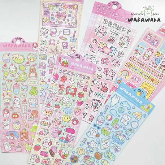 Kawaii Animal Stickers for Scrapbook, Stationery, DIY, Journal
