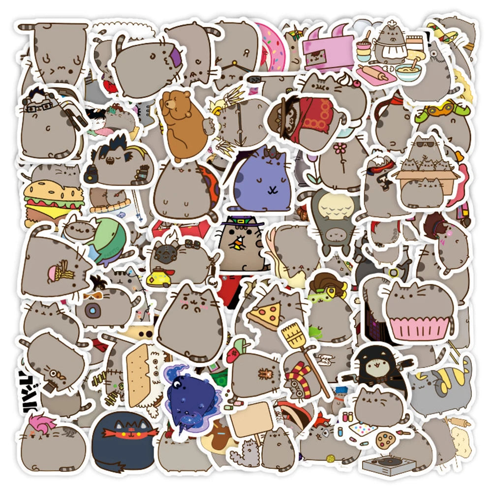 Cute Cat Stickers Kawaii Cartoon Decals for Laptop Notebook Scrapbook (10/30/50/100pcs)