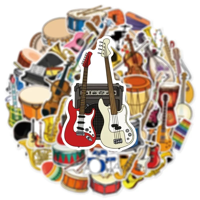 Cartoon Musical Instruments Sticker Packs